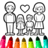 icon Happy Family Coloring Game(Family Love Coloring Book) 5