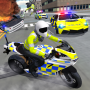 icon Police Car Driving Motorbike (Carro de polícia Dirigindo motocicleta)