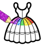icon Dresses coloring book glitter(Vestidos Coloring Book Glitter)