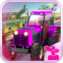 icon Pink Girl Farm Truck Driver (Motorista de caminhão de fazenda menina rosa)