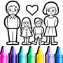 icon Happy Family Coloring Game(Family Love Coloring Book)