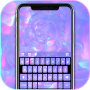 icon Purple Holographic Keyboard Background (Fundo de teclado holográfico roxo
)