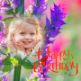 icon happy birthday flower frame(Feliz aniversário flor quadro)