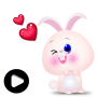 icon Bunny Animated Stickers(Coelhinha de animação Adesivo
)