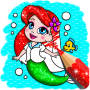 icon Glitter mermaid coloring(Coloração de sereia para crianças)