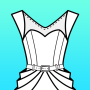 icon Fashion Design Flat Sketch (Desenho de Moda Desenhos Planos)