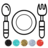 icon Kitchen Tools Coloring Book(Ferramentas de cozinha Livro de colorir
) 14