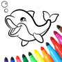 icon Fish and Dolphin coloring(Desenhos de golfinhos para colorir)