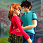 icon Anime Girl High School Simulator Game 3D(Jogos escolares de anime: Dating Sim)