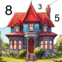 icon House Color by number game (House Color por jogo de números)