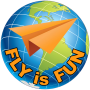 icon FLY is FUN(A FLY é a navegação da aviação do DIVERTIMENTO)