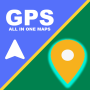icon Gps maps and satellite view(Mapas GPS Visualização de satélite ao vivo)