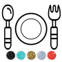 icon Kitchen Tools Coloring Book (Ferramentas de cozinha Livro de colorir
)