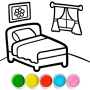 icon Bedroom Coloring For Kids (Coloração de quarto para crianças)